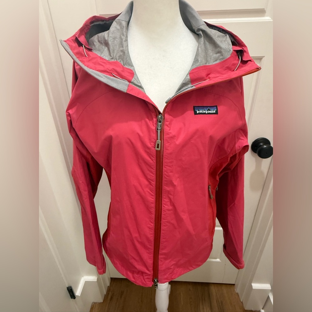Patagonia Women’s Red Hooded Rain Jacket
